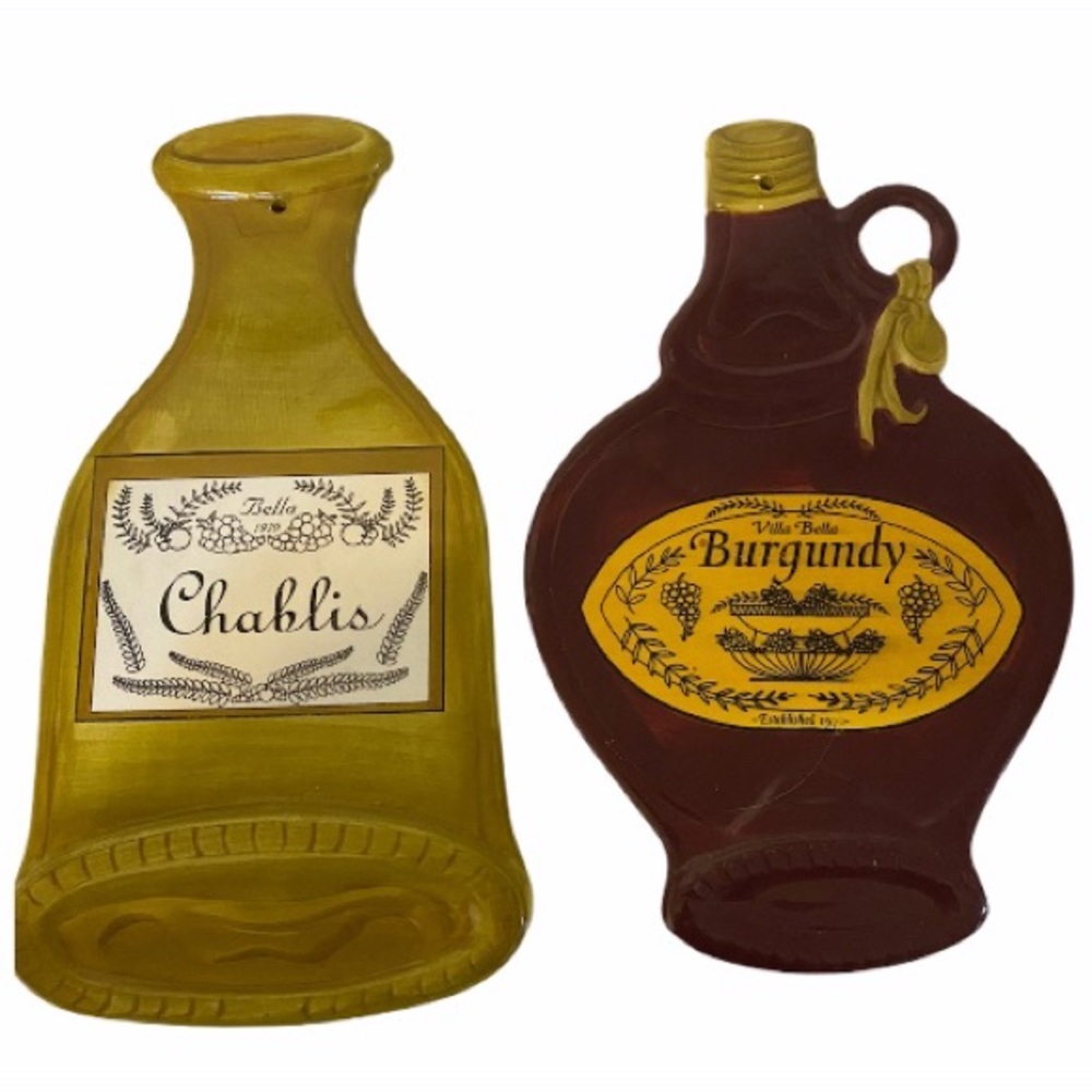 WINE BOTTLE CERAMIC Wall HANGING CHEESE PLATE Lot